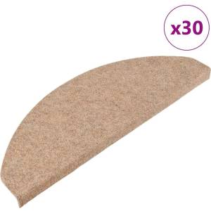 vidaXL Самозалепващи стелки за стъпала, 30 бр, бежови, 65x22, 5x3, 5 см (3365897)