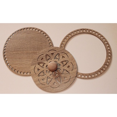 Set prstenec + dno + víko + knopka- dekor Dub TAUPE 20 cm typ 3