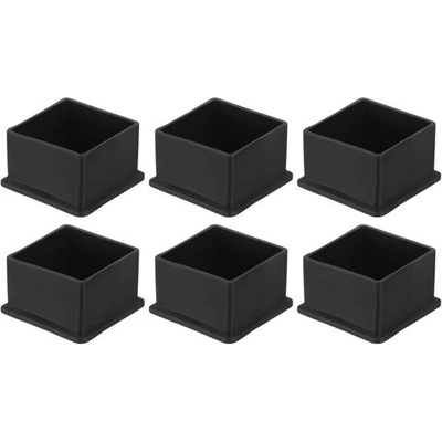 QUARKZMAN 6 kusů PVC čtvercových krytek nohou židle, 45x45 mm (DxŠ), černé 45 mm x 45 mm ID 6