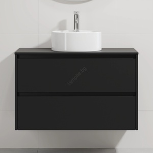 Bath Deluxe Шкаф за баня с мивка TRONDHEIM/VIKEDAL 90x57x46 см черно/бял (SETBT0151A)