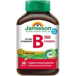 Jamieson B-комплекс 100mg с постепенно освобождаване 60 таблетки (IP426)