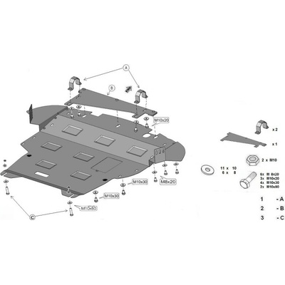 Kryt pod motor AUDI TT Roadster Cabrio I (8N9) all - Plech - 8595698043115