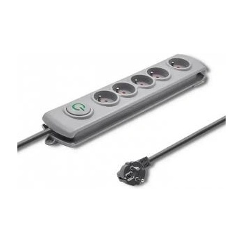 Qoltec Anti-surge strip | 5 sockets | 3m | Gray