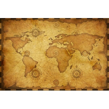 DIMEX ART Флизелинов фототапет стара винтидж карта 375 x 250 см
