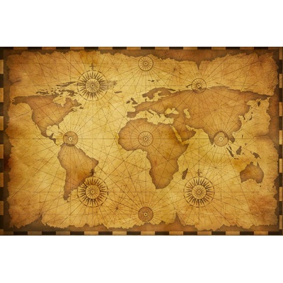 DIMEX ART Флизелинов фототапет стара винтидж карта 375 x 250 см
