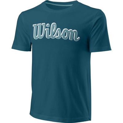 Wilson pánske tričko Script Eco Cotton Tee-Slimfit blue coral