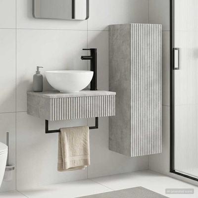 vidaXL Комплект мебели за баня 2 бр. Бетонно сиво 33 x 34, 5 x 100 см (3406096)