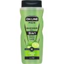 On Line Men Fresh Lime pánsky sprchový gél 3v1, 410 ml