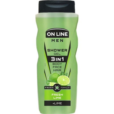 On Line Men Fresh Lime pánsky sprchový gél 3v1, 410 ml
