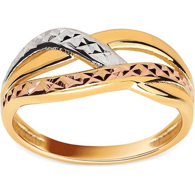 iZlato Forever Zlatý tříbarevný prsten s gravírem Kailey IZ12477