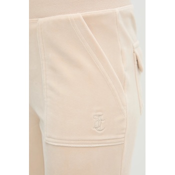 Juicy Couture Кадифен спортен панталон Juicy Couture DEL RAY POCKETED PANT в бежово с изчистен дизайн JCAP180G (JCAP180G)