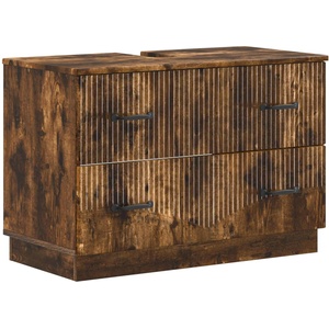 vidaXL Шкаф за мивка в баня HOORN Опушен дъб 82 x 41 x 56 см (897240)