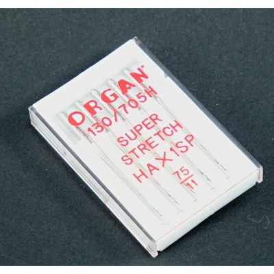 Stretchové ihly ORGAN SUPER STRETCH do šijacích strojov - 5 ks - veľkosť 75/11