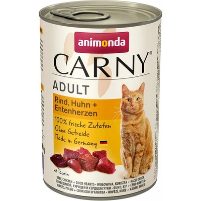 Carny Adult hovězí kuře & kachní srdce 24 x 400 g