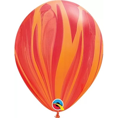 Qualatex 11" 28cm Balónekmramor červeno-oranžový