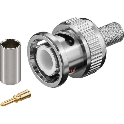 Goobay BNC krimpovací konektor - teflon - pre RG 59/U káble, pozlátený pin