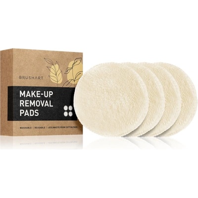 BrushArt Home Salon Make up removal pads pratelné odličovací tampony z mikrovlákna Cream 4 ks