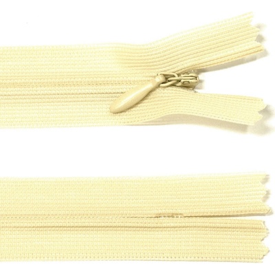 Spirálový zip no.3 skrytý nerozepínací 22cm - více barev color: 517 vanilková žlutá