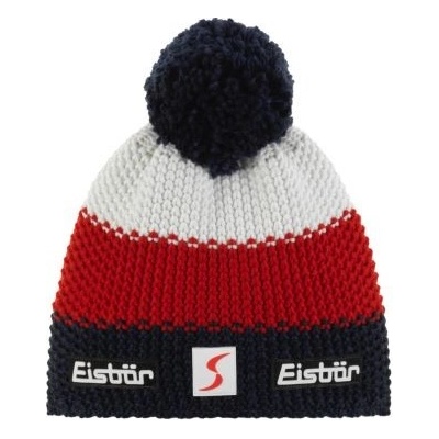 Eisbär STAR POMPON MÜ KIDS dětská čepice modrá červená bílá