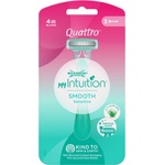 Wilkinson Sword Quattro Дамска самобръсначка Smooth Sensitive Beauty, 3 броя - ozone