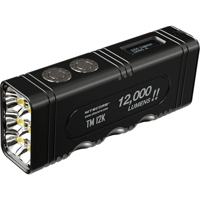 Фенер Nitecore TM12K, 1x Li-ion 4800mAh батерия, 12000 lumens, OLED дисплей, удароустойчив, IP68 защита, за открито, черен (TM12K)
