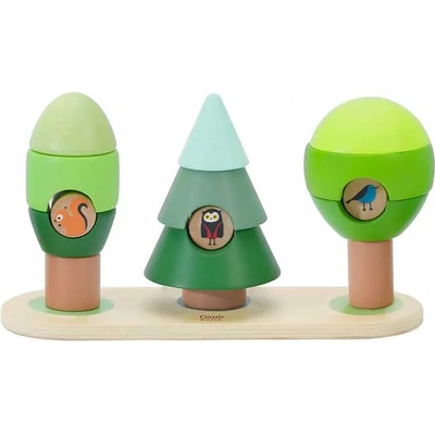 Classic World Дървена играчка - Кубчета за нанизване, Гора - Classic World