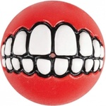 Rogz Grinz Ball L- Кучешка играчка гумена топка с отвор за лакомства 7.8 см. червена