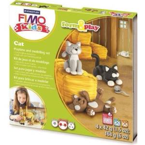 STAEDTLER Комплект глина Staedtler Fimo Kids - 4 x 42g, Cats (23850-А-CAT)