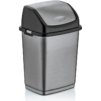 Image 1 of Dünya Plastik DUNYA-Кош с люлеещ капак 10lt. "FANTASY" СИВО/ЧЕРНО (09702) (0151355)