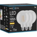 Mexen Vintis 3x LED нажежаема жичка крушка E27, G125, 8W, Топло - 2700K, 1055 lm, прозрачно (L158-E27-0827-00x03)