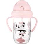 Canpol babies Чаша със сламка Canpol - Exotic Animals, 270 ml, розова (56/606_pin)