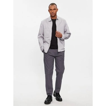 Calvin Klein Společenské kalhoty Modern Twill Tapered Pleat K10K111490 Šedá