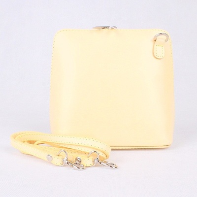 Světlemalá kožená crossbody kabelka no. 55 žlutá