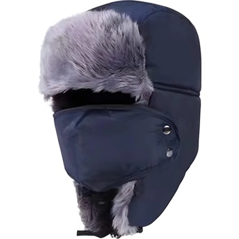 HARAHU Зимна кожушинова шапка - Синя kp11057 (11057)