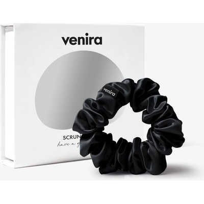 VENIRA scrunchie hedvábná gumička, černá – Zboží Dáma