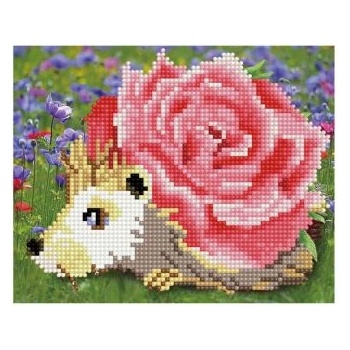 Collection D'Art Collection D`art - Картина с частична диамантена мозайка - Таралеж с роза (EX010)