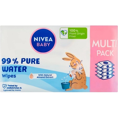 Nivea Baby 99% Pure Water Vlhčené obrúsky Biologicky rozložiteľné 57 ks