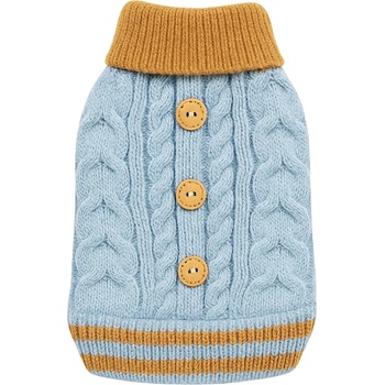 Плетен пуловер за куче Blue Cable Knit