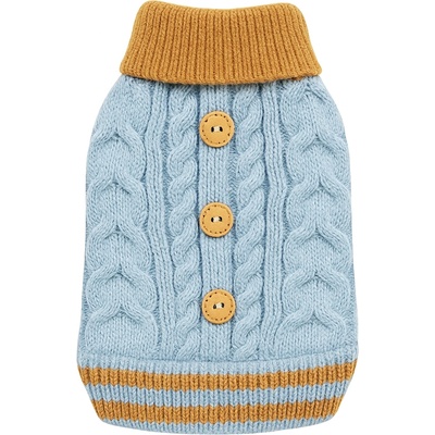 Плетен пуловер за куче Blue Cable Knit