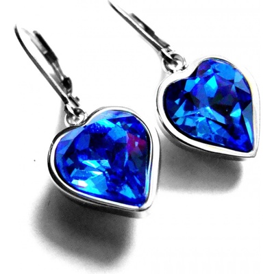 Steel Jewelry náušnice modré srdce z chirurgické oceli NS150908