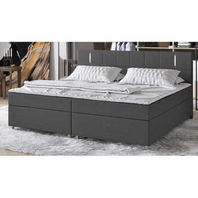 Goleto Box Spring Cleveland s LED osvetlením šedá