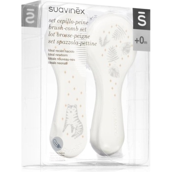 Suavinex Tigers Brush-comb Set комплект за деца от раждането им Grey 2 бр