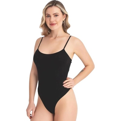 Черно боди-прашка с тънка презрамка