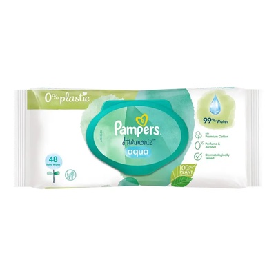 Pampers Harmonie Aqua, мокри кърпички, 48бр (8006540458563)