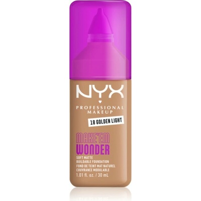 NYX Professional Makeup Make ‘Em Wonder ľahký zmatňujúci make-up 18 Golden Light 30 ml