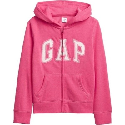 GAP Logo Fleece Zip dívčí mikina růžová