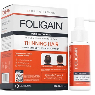 Foligain Triple Action sérum proti padaniu vlasov s 10% trioxidilom pre mužov 59 ml