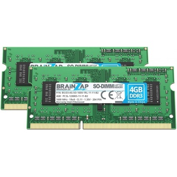 Brainzap DDR3 8GB 1600MHz CL11 (2x4GB) PC3L-12800S-11-11-B2