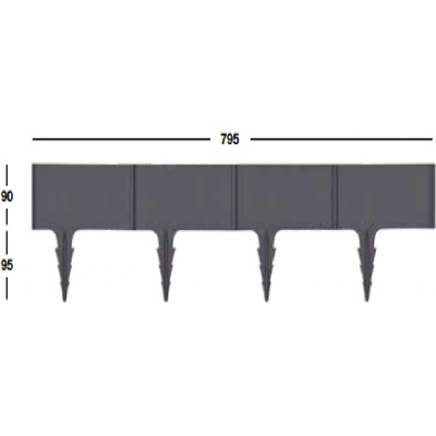 ARTPLAST BR01AN Umělý obrubník - plůtek BORDURE 795x185mm - antracit