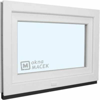 KNIPPING Plastové okno - 70 AD, 600x500 mm, S, bílá Sklo: ornamentální (kůra čirá)